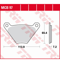TRW ZF KLOCKI HAMULCOWE KH024/2 ORGANIC HARLEY-DAVIDSON FL/FLH/FLHS 1200, FLH/FXB/FXE/FXEF/FXS 1340 '75-'85 PRZÓD/TYŁ