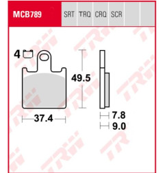 TRW ZF KLOCKI HAMULCOWE KH417 SINTER RACING WYCZYNOWE KAWASAKI ZX6R 07-16, Z 750 11-14, PRZÓD (ZASTĘPUJE MCB789SRQ)