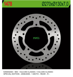 NG TARCZA HAMULCOWA TYŁ KAWASAKI VN 900 CLASSIC '07-'15, VN 900TOURER '14-'17 (270x130x7,0mm)