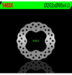 NG TARCZA HAMULCOWA PRZÓD/TYŁ ARCTIC CAT 400/450/500/550/700 '12-'15 (202X95X4) (4X8,5MM) WAVE