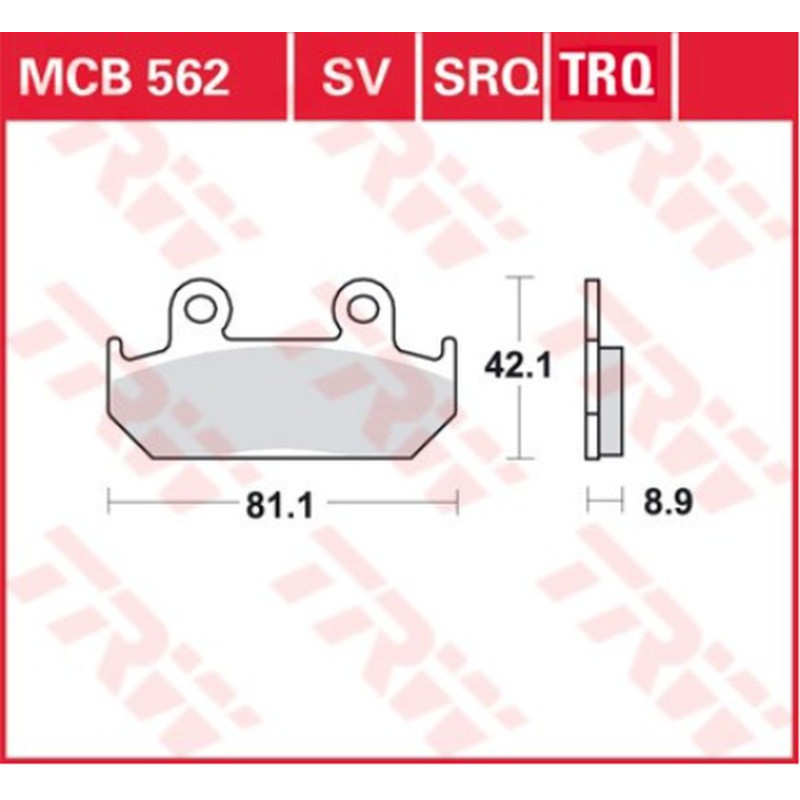TRW ZF KLOCKI HAMULCOWE KH121 SINTER RACING HONDA CMX 450 86-89, CBR 600 87-94, XRV 750 AFRICA TWIN 90-92, PRZÓD