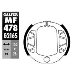 GALFER SZCZĘKI HAMULCOWE TYŁ YAMAHA BWS 125 '10-, CYGNUS 125X '03-, CYGNUS 150 '07-,