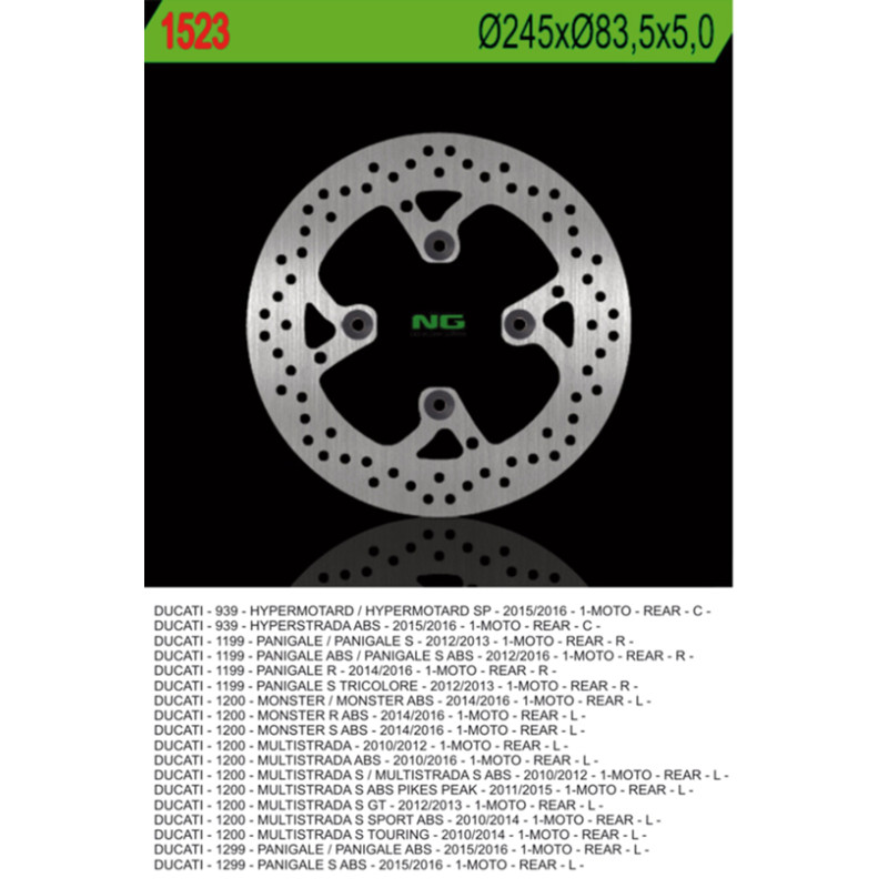 NG TARCZA HAMULCOWA TYŁ DUCATI MULTISTRADA 1200 10-16, MONSTER 1200 14-16, HYPERMOTORAD NG TARCZA HAMULCOWA TYŁ DUCATI MULTISTRADA 1200 10-16, MONSTER 1200 14-16, HYPERMOTORAD