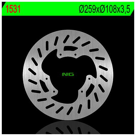 NG TARCZA HAMULCOWA PRZÓD YAMAHA DT 50LC/X/SM, XT 125 X 07-11 (259X108X3,5MM) (6X6,5MM)