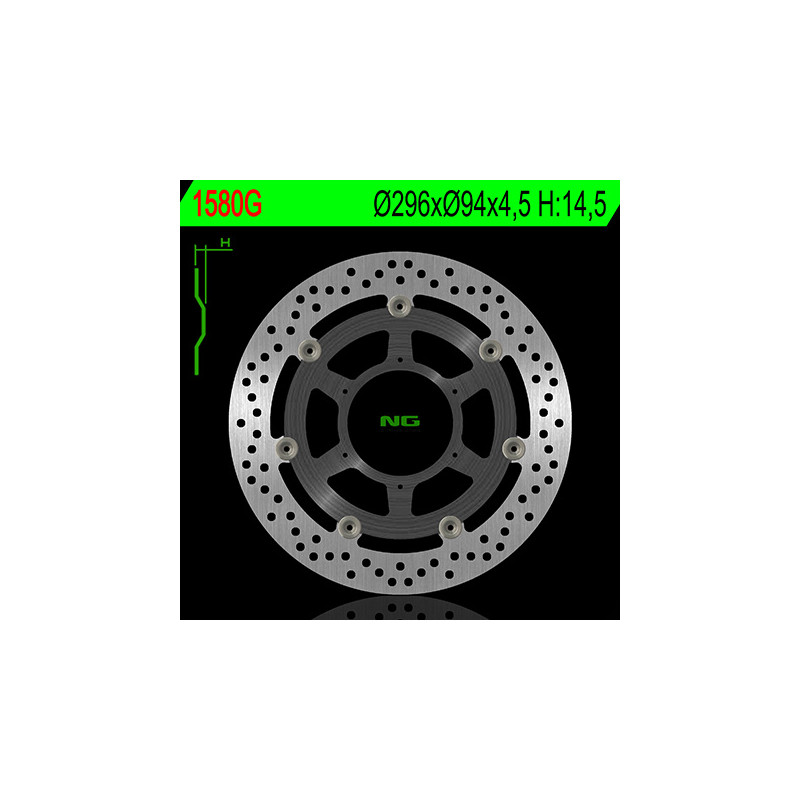 NG TARCZA HAMULCOWA PRZÓD HONDA CB 600F/S HORNET ABS 07-13, CBR 600F ABS 11-13 (296X94X4,5) (6X6,5) - ZASTĘPUJE NG1289 NG TARCZA HAMULCOWA PRZÓD HONDA CB 600F/S HORNET ABS 07-13, CBR 600F ABS 11-13 (296X94X4,5) (6X6,5) - ZASTĘPUJE NG1289
