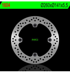 NG TARCZA HAMULCOWA TYŁ SUZUKI DL 1000 V-STROM '02-'21 (260X141X5,5MM) (4X10,5MM)- ZASTĘPUJE NG1604X