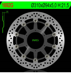 NG TARCZA HAMULCOWA PRZÓD HONDA ST 1300ABS '02-17, CTX 1300/1300ABS '14-16 (6X6,5MM) PŁYWAJĄCA (ŚRODEK ALUMINIOWY)