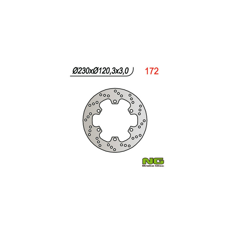NG TARCZA HAMULCOWA PRZÓD KAWASAKI KMX 125 (86-03) (230X120X4) 6 OTWORÓW ŚR.10,5 NG TARCZA HAMULCOWA PRZÓD KAWASAKI KMX 125 (86-03) (230X120X4) 6 OTWORÓW ŚR.10,5