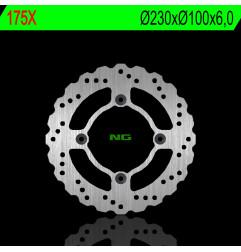 NG TARCZA HAMULCOWA TYŁ KAWASAKI ZR 750 ZEPHYR 92-97, ZX6R 95-97, ZZR 600 90-92 (230X100X6) (4X10,5MM) WAVE