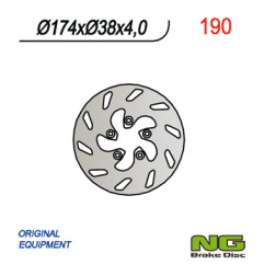 NG TARCZA HAMULCOWA PRZÓD ITALJET SKUTER (174x38x4)(5X6,5MM)