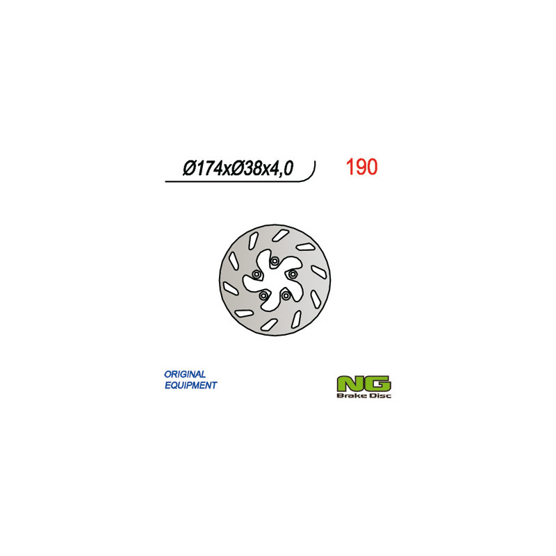 NG TARCZA HAMULCOWA PRZÓD ITALJET SKUTER (174x38x4)(5X6,5MM) NG TARCZA HAMULCOWA PRZÓD ITALJET SKUTER (174x38x4)(5X6,5MM)