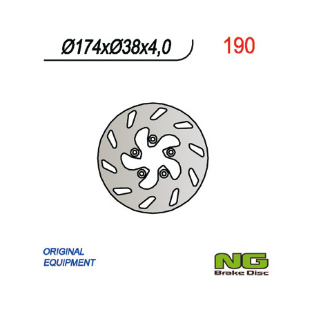 NG TARCZA HAMULCOWA PRZÓD ITALJET SKUTER (174x38x4)(5X6,5MM)