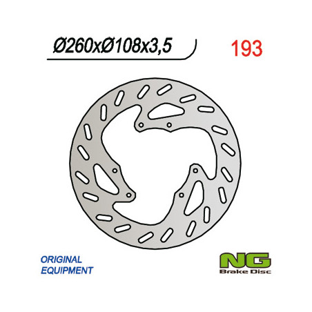 NG TARCZA HAMULCOWA PRZÓD DERBI 50/125, GAS GAS 125-450 (260x108x3,5)