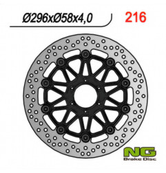 NG TARCZA HAMULCOWA PRZÓD HONDA CBR 600/900, VTR 1000F (296x58x4) (6X6,5mm) PŁYWAJĄCA (CZARNY ŚRODEK)