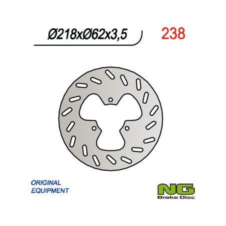 NG TARCZA HAMULCOWA TYŁ DERBI 50/125, GAS GAS 125/450 (218X62X3,5) 3 OTWORY ŚR.10,5