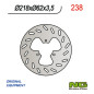 NG TARCZA HAMULCOWA TYŁ DERBI 50/125, GAS GAS 125/450 (218X62X3,5) 3 OTWORY ŚR.10,5 NG TARCZA HAMULCOWA TYŁ DERBI 50/125, GAS GAS 125/450 (218X62X3,5) 3 OTWORY ŚR.10,5