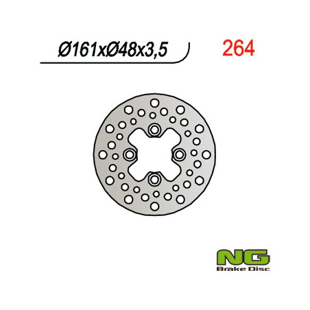 NG TARCZA HAMULCOWA PRZÓD YAMAHA YFM 125/250/350/600/650/700, YFZ 350/450 87-15, YFS 200 BLASTER 88-07 (161X48X3,5)