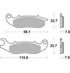 SBS KLOCKI HAMULCOWE KH465 CARBON TECH AJP PR3/PR4/PR5 '13-,DERBI TERRA/CITY CROSS 125 '08-'16, HONDA CRF 250L/M/R '13