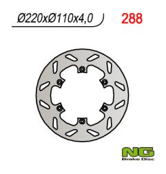NG TARCZA HAMULCOWA TYŁ APRILIA RS 125`92-96, RX 125`89-00, PEGASO 125`89-99, VOR 400-530`98-02 (220X110X4)