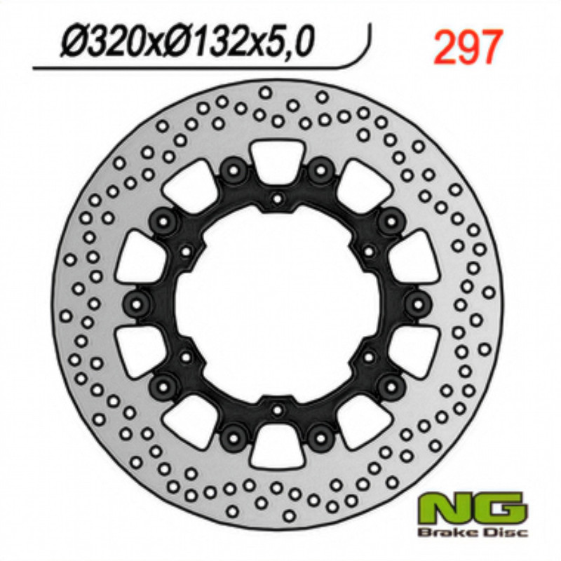 NG TARCZA HAMULCOWA PRZÓD YAMAHA FJR1300 '03-'16, MT-01 '05-06, V-MAX 1700 09-16 (320X132X5) PŁYWAJĄCA (CZARNY ŚRODEK)