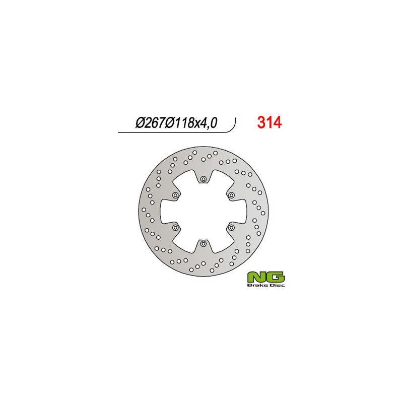 NG TARCZA HAMULCOWA PRZÓD YAMAHA TT 600R (98-07) (267x118x4) (TTR600, TT600) NG TARCZA HAMULCOWA PRZÓD YAMAHA TT 600R (98-07) (267x118x4) (TTR600, TT600)