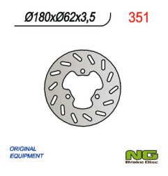 NG TARCZA HAMULCOWA TYŁ DERBI SENDA 50 '02-'09, APRILIA RX 50 '12'-18, PEUGEOT XP6 (180x62x3,5) (3x10,25mm)