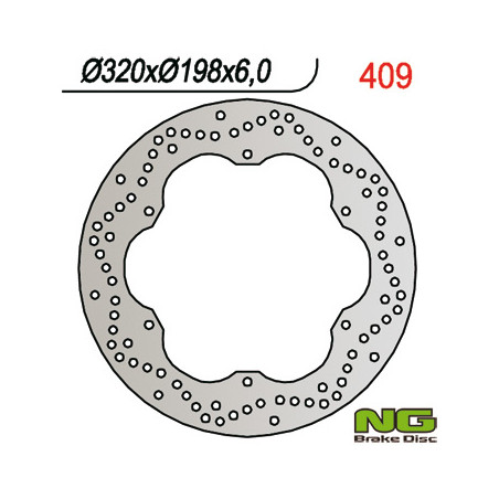 NG TARCZA HAMULCOWA PRZÓD YAMAHA XJ 600 92-97, XVZ 1300 96-07, XJ 600 DIVERSION '92-'97 TYŁ (320X198MM) (320X198X6)
