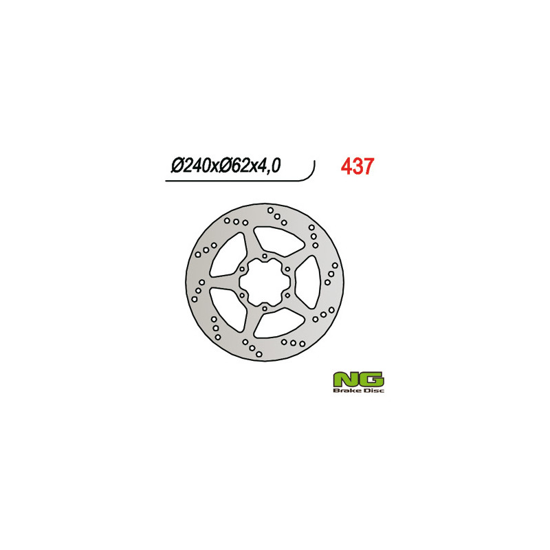 NG TARCZA HAMULCOWA PRZÓD HONDA CRM 125 90-99 (240x62x4) (6x10,5mm) NG TARCZA HAMULCOWA PRZÓD HONDA CRM 125 90-99 (240x62x4) (6x10,5mm)