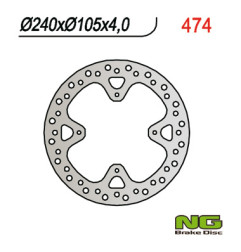 NG TARCZA HAMULCOWA TYŁ HONDA XR 650R 00-06 (240x105x4) (4X6,5MM)