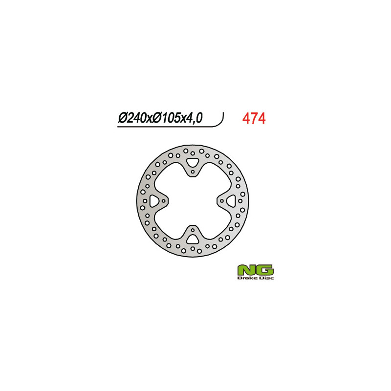 NG TARCZA HAMULCOWA TYŁ HONDA XR 650R 00-06 (240x105x4) (4X6,5MM) NG TARCZA HAMULCOWA TYŁ HONDA XR 650R 00-06 (240x105x4) (4X6,5MM)