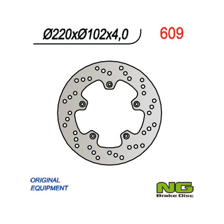 NG TARCZA HAMULCOWA TYŁ YAMAHA TZR 50R 03-15 (220X102X4) 5 OTWORÓW ŚR.6,5