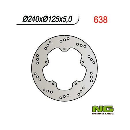 NG TARCZA HAMULCOWA PRZÓD/TYŁ PIAGGIO 125/180/200/250/300/400/500 (240x125x4,5)