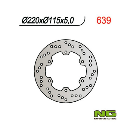 NG TARCZA HAMULCOWA TYŁ YAMAHA R6 99-02, R1 98-03 (220x115x5)