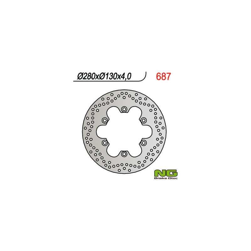 NG TARCZA HAMULCOWA PRZÓD KAWASAKI ER 5, GPZ 750/ 900 (280x130x4,5) (6X10,5mm) NG TARCZA HAMULCOWA PRZÓD KAWASAKI ER 5, GPZ 750/ 900 (280x130x4,5) (6X10,5mm)