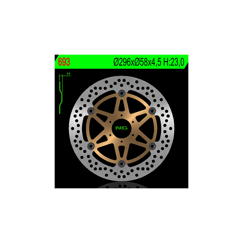 NG TARCZA HAMULCOWA PRZÓD HONDA CB 600F/S HORNET 00-06 (296X58X4,5) (6X6,5MM) GL 1800 01-16 NG TARCZA HAMULCOWA PRZÓD HONDA CB 600F/S HORNET 00-06 (296X58X4,5) (6X6,5MM) GL 1800 01-16
