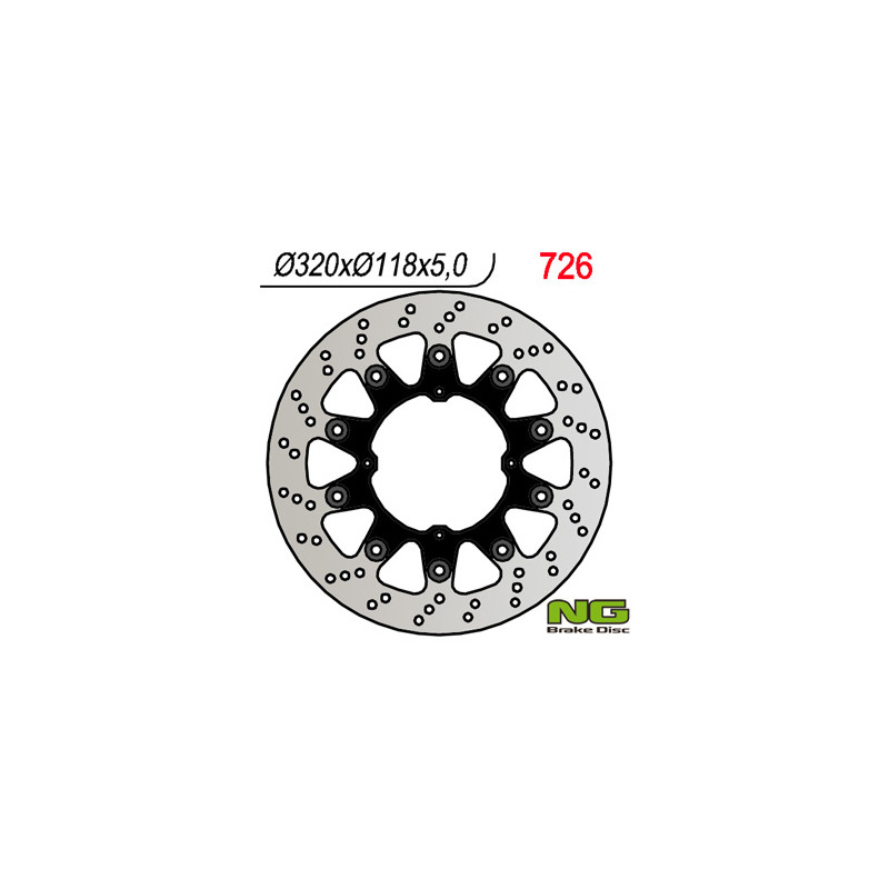 NG TARCZA HAMULCOWA PRZÓD HONDA XR 250/400/650 (SUPERMOTO)(320x118x5mm)(4x6,5mm) NG TARCZA HAMULCOWA PRZÓD HONDA XR 250/400/650 (SUPERMOTO)(320x118x5mm)(4x6,5mm)