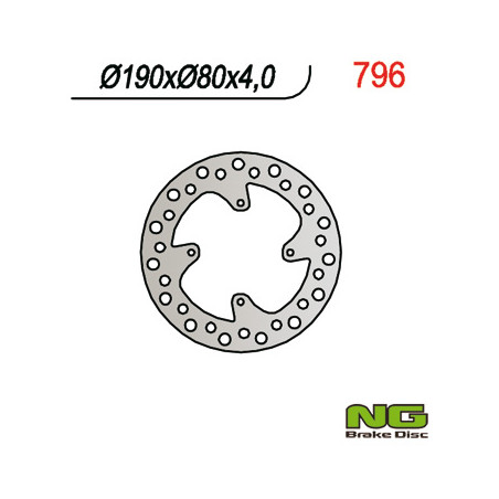 NG TARCZA HAMULCOWA TYŁ HONDA CR 80/85 (190X80X4) CRF150R (07-16)