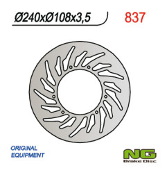 NG TARCZA HAMULCOWA PRZÓD YAMAHA DT 50R 03-08, XT 125R 05-08, MBK 50X-LIMIT 03-05 (240X108X3,5) (6X6,5MM)