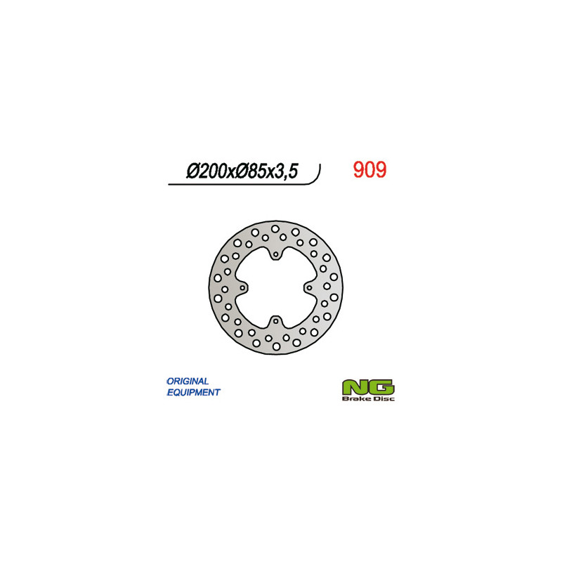 NG TARCZA HAMULCOWA TYŁ SUZUKI RM 85 '05-'20(6x6,5mm) (200X85X3,5)