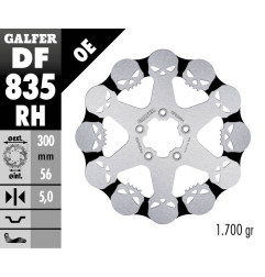 GALFER TARCZA HAMULCOWA PRZÓD HARLEY-DAVIDSON (300X56X5) SKULL (WZÓR CZASZKI)
