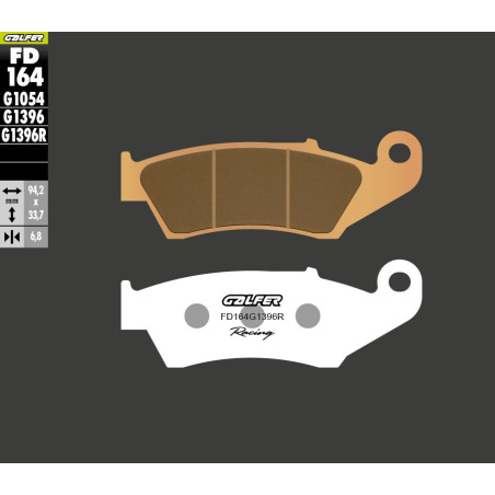 GALFER KLOCKI HAMULCOWE KH185 SPIEK METALICZNY (ZŁOTE) OFF ROAD RACING