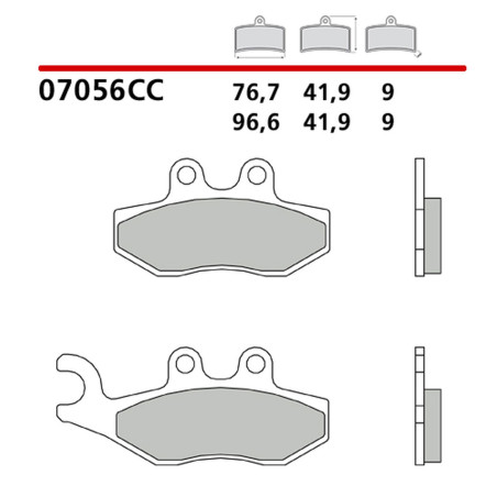 BREMBO 2026/05 KLOCKI HAMULCOWE KH353 ROAD / SCOOTER CARBON CERAMIC CC (PÓŁMETALICZNE) (ECE R90)