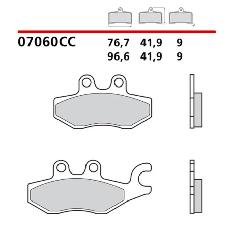 BREMBO 2026/05 KLOCKI HAMULCOWE KH418 ROAD / SCOOTER CARBON CERAMIC CC (PÓŁMETALICZNE) (ECE R90)