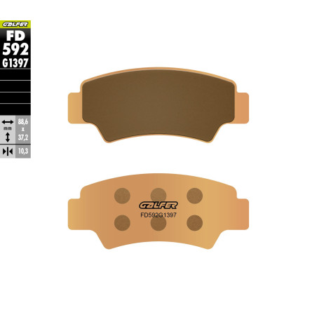 GALFER KLOCKI HAMULCOWE SPIEK METALICZNY (ZŁOTE) SINTER QUADS CF MOTO UFORCE; CFORCE; CFORCE S