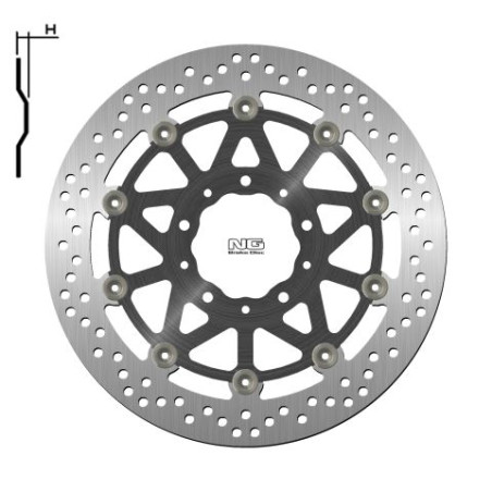 NG TARCZA HAMULCOWA PRZÓD KAWASAKI Z1000/ZZR1400 '17-20 (310X80X5,5MM) (5X10,5MM) PŁYWAJĄCA (ŚRODEK ALUMINIOWY)
