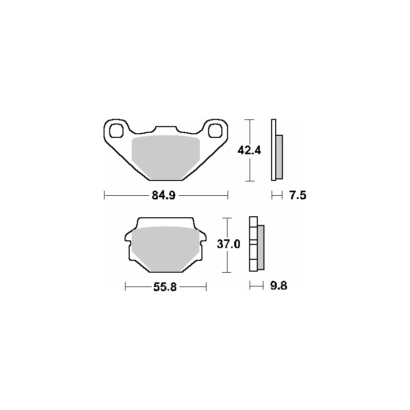 SBS KLOCKI HAMULCOWE KH067 STREET STANDART CERAMIC KOLOR CZARNY