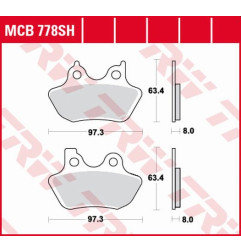 TRW ZF KLOCKI HAMULCOWE KH400 SINTER STREET XL 883 99-03, XL 1200 00-03, FLHRI / FLSTC / FXD 1450 99-07
