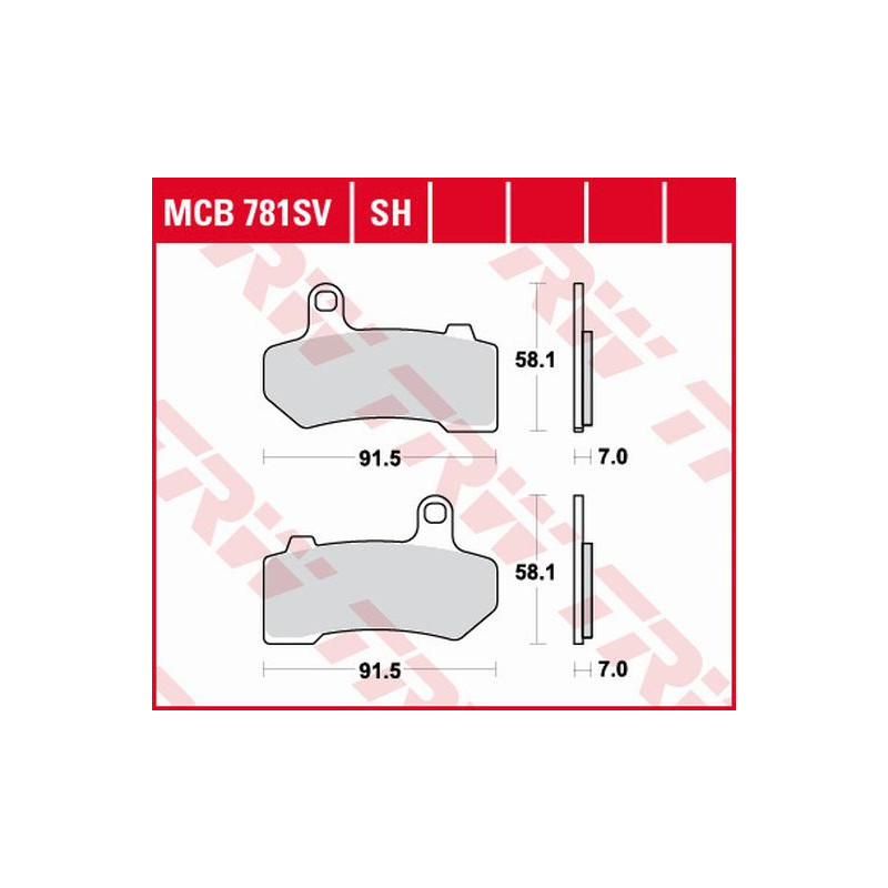 TRW ZF KLOCKI HAMULCOWE KH409 SINTER STREET HARLEY-DAVIDSON 1130 / 1250 / 1584 / 1690 / 1750 / 1800 / 1870 / 1923 06-21