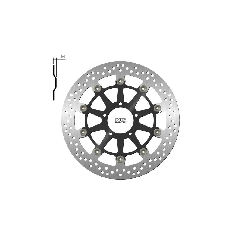 NG TARCZA HAMULCOWA PRZÓD DUCATI 848 '08-13, PANIGALE 959 '18-19, S4R 996 '07-09 (5X8,5MM) PŁYWAJĄCA (ŚRODEK ALUMINIOWY)