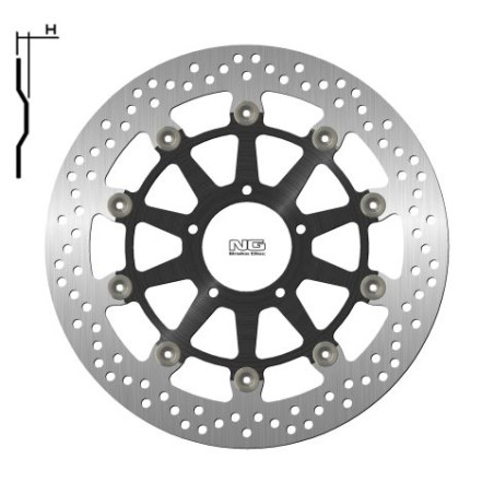 NG TARCZA HAMULCOWA PRZÓD DUCATI 848 '08-13, PANIGALE 959 '18-19, S4R 996 '07-09 (5X8,5MM) PŁYWAJĄCA (ŚRODEK ALUMINIOWY)